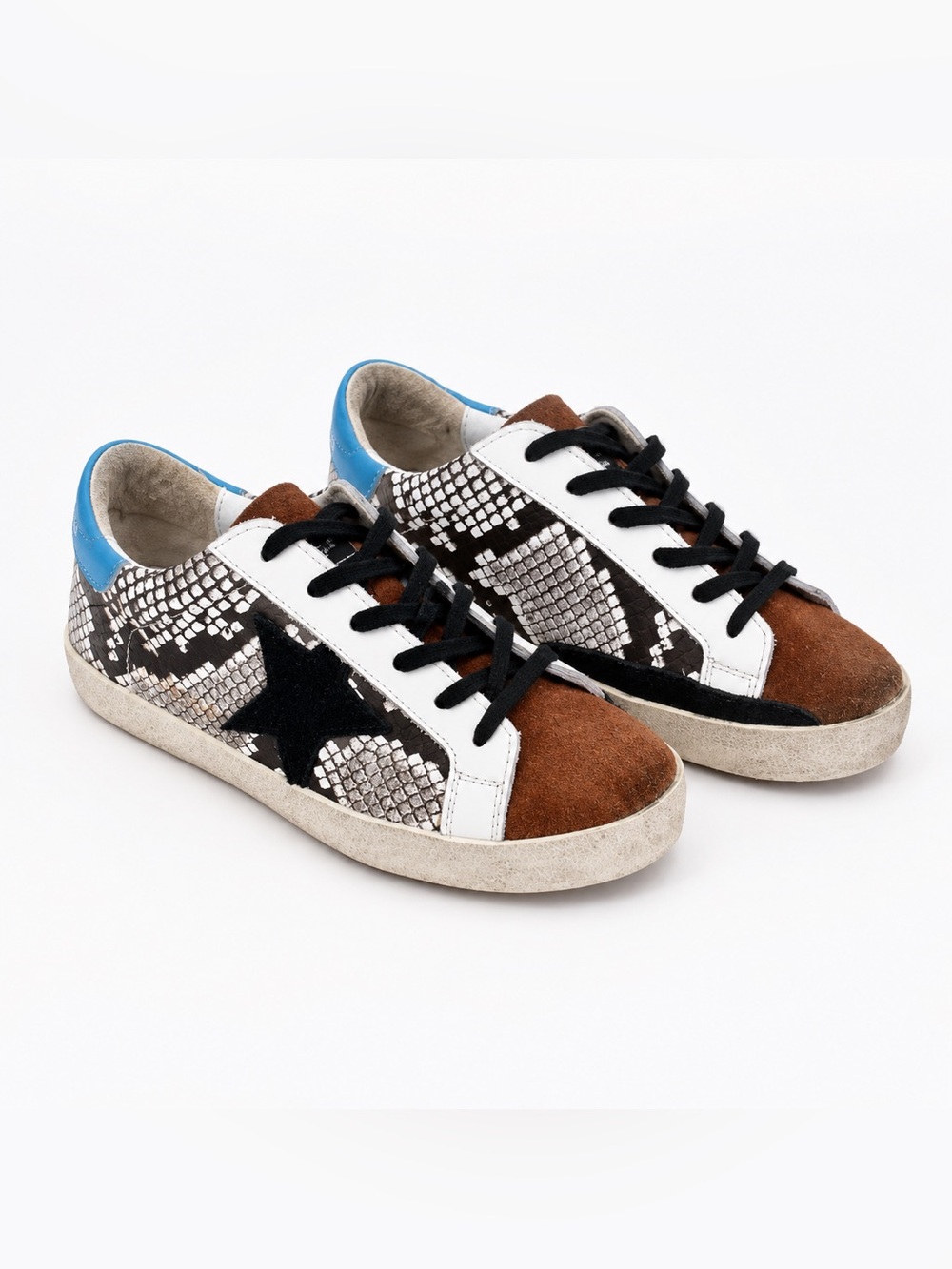 GOLDEN GOOSE Super Star Snakeskin Print Sneakers EU size 36 US 6 Kids 4Y